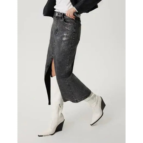 'Blanchett' Denim Column Long Skirt - Celes Fashion